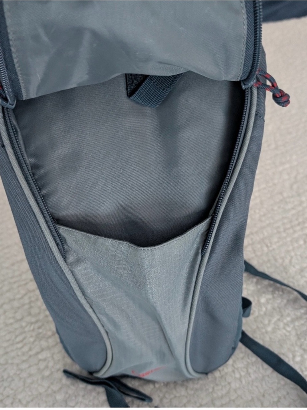Gray and Dark Gray Men’s Daypack with Red Accents - Picture 6 of 7
